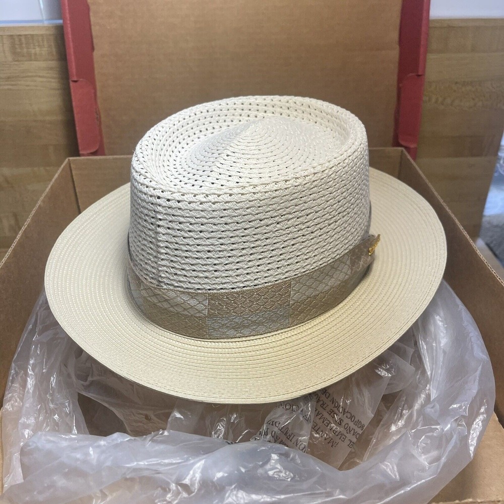 John B Stetson Company Cowboy Hat Fedora Beige Sand Oval Made In USA Size 7R - Picture 5 of 9